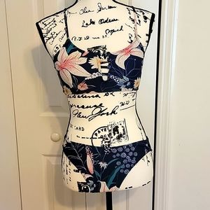 Cupshe Floral Navy Bikini set, Sm